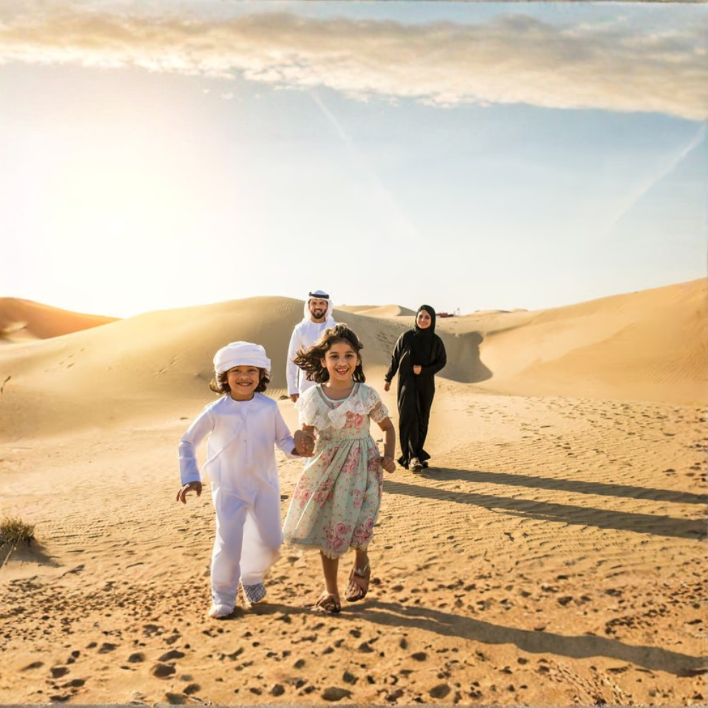 Abu Dhabi Morning Desert Safari with Camel Riding & Sandboarding
